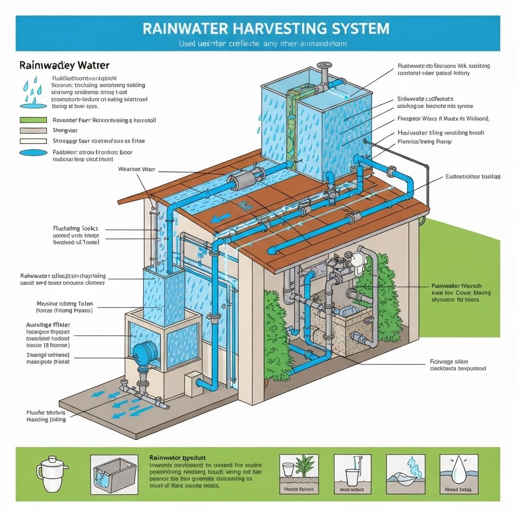 Rainwater harvesting system diagram